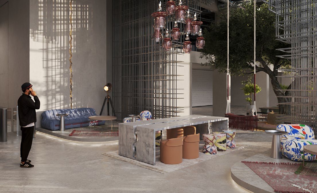 RAW District communal dining and social space for residents and members